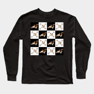 cat pattern in black and white Long Sleeve T-Shirt